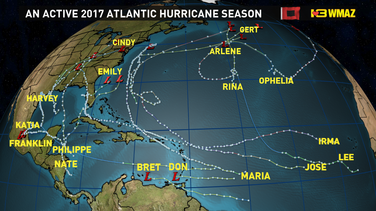 A Look Back At The 2017 Atlantic Hurricane Season | 13wmaz.com